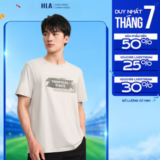 [GIẢM 50%] Áo thun nam HLA tay ngắn màu ghi - công nghệ cool feeling thoáng khí, mát lạnh