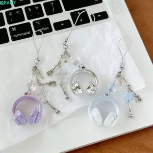 QEARY Điện Thoại Di Động Trang Trí, Dây Treo Tai Nghe Mini Cánh Đen Đeo Chéo Quyến Rũ, Ins Phong Cách Hạt Túi Mặt Dây Chuyền Sáng Tạo Đính Hạt Dây Chuyền Điện Thoại Phong Cách Y2K