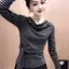Áo thun dài tay cổ tròn mùa thu 2026 dành cho nữ phong cách phương Tây Giảm tuổi Slim-Fit Slim-Fit Slimmer Look Everyday Casual All-Match Base Top