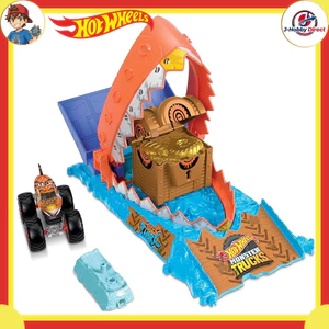 Hot Wheels Monster Truck Treasure Hunt Challenge Playset with 1 Mini Car — Vehicle Toy Playset, Ages 4+, Orange (HTP17)