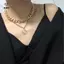 Dây chuyền tiền xu nhiều lớp Choker Nelace Chân dung Chunky Nelaces Trang sức [Mina]