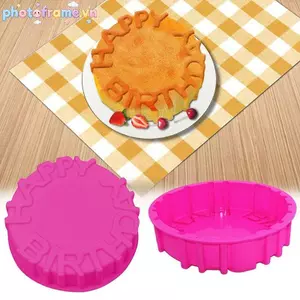 Khung Ảnh Chúc Mừng Sinh Nhật Nướng Chảo Tròn Mousse Khuôn Silicon DIY Bánh Nướng Khay VN