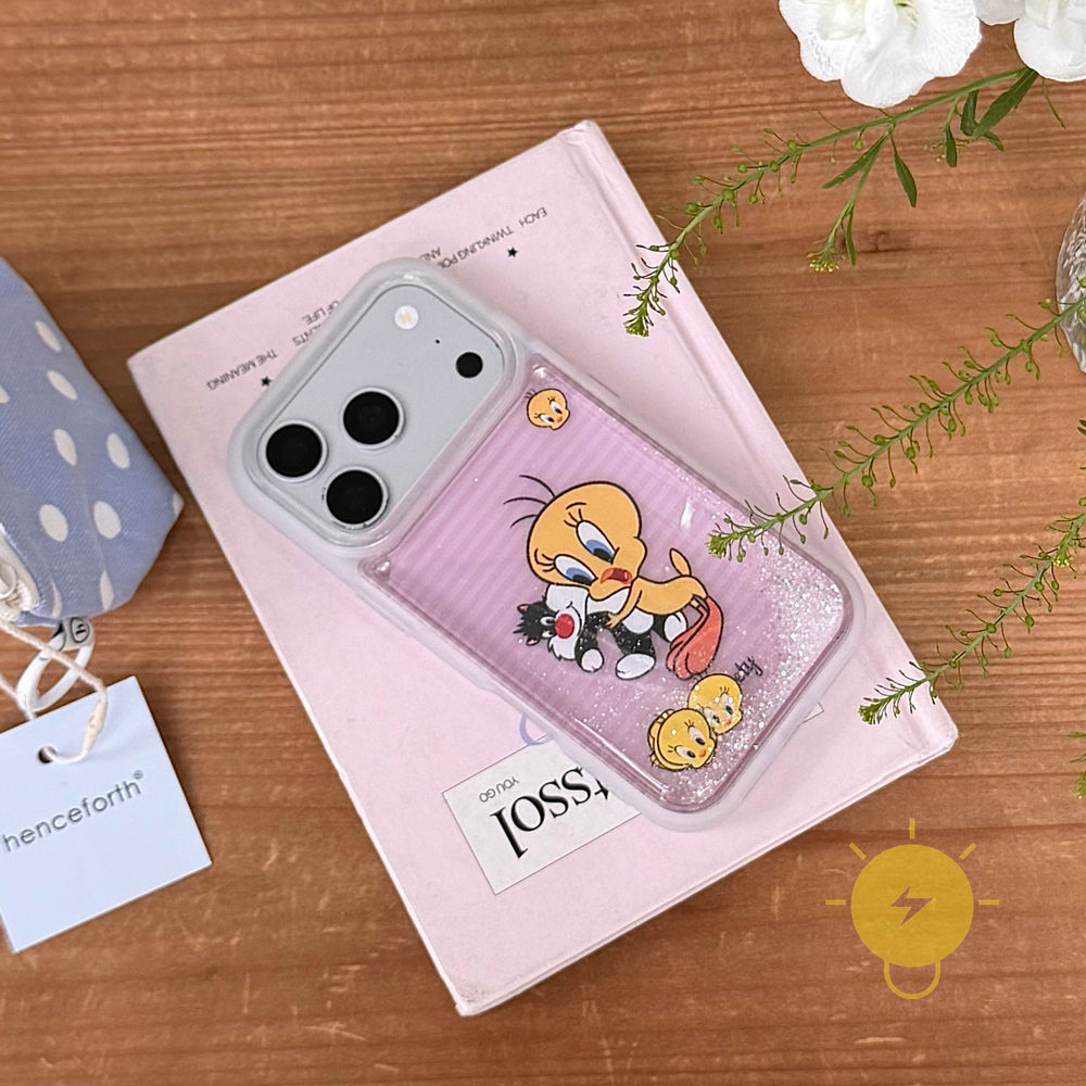 Phone Case For iPhone 17 Pro Max 16 15 14 13 TPU Stripe Quick-sand Aesthetic Korean Cute