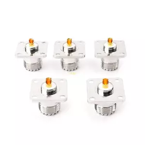 Btsg 5 Chiếc UHF SO239 Nữ Mặt bích Bảng Khung gầm Gắn Bộ chuyển đổi Đầu nối thẳng