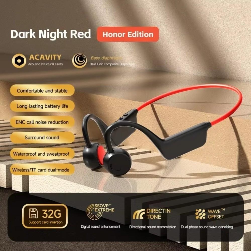 Tai nghe dẫn truyền xương SAIA, Tai nghe không dây chống nước Bluetooth 5.4 IPX8, Dễ sử dụng với micrô Tai nghe thể thao Bài tập