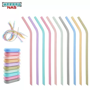 Bộ Ống Hút Silicon Cấp Thực Phẩm Silicone Nước Uống Nước Ống Hút Màu Có Thể Tái Chế Cocktail Ống Hút GB60