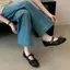 TT 2026 Phong Cách Mới Thêu Mary Jane Giày Nữ Ren Mũi Nơ Thắt Nơ Giày Dây Đeo Bằng