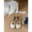 TT Dây Đeo Chéo Mary Jane Giày Nữ Thoải Mái Muỗng Giày Dẹt Velcro Tất Cả Trận Đấu Giày Da Thật