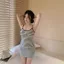 Áo 2 Dây Kẻ Sọc Dáng Ôm Có Cúc Cài Cổ A596612 - - Hieuvy Botique