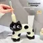 Giá đỡ bàn chải đánh răng cho mèo LACYESUK, gốm 2 khe, đế chống trượt hoạt hình, sáng tạo đa năng, dùng cho khách sạn