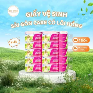 GIẤY VỆ SINH SÀI GÒN HỒNG CARE CÓ LÕI - LỐC 10 CUỘN / CHÍNH HÃNG