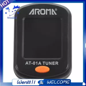 Aroma At-01A Guitar Tuner Xoay Clip-On Tuner Màn Hình Lcd Cho Đàn Guitar Acoustic Chromatic Ukulele