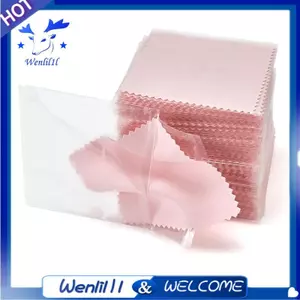 100 Chiếc Vải Vệ Sinh Trang Sức, Vải Đánh Bóng Chuyên Nghiệp Bọc Riêng, Vải Đánh Bóng Bạc Hồng 3.15X3.15in
