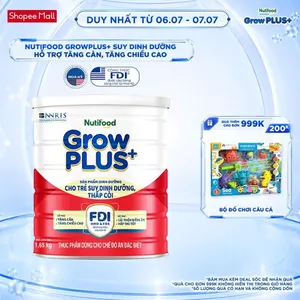 Sữa bột Nutifood GrowPLUS+ Suy Dinh Dưỡng (Đỏ) 1+ - Tăng Cân, Tăng Chiều Cao (Lon 1,65 Kg)
