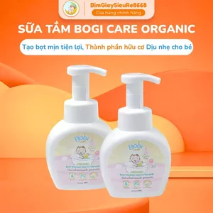 Sữa tắm gội toàn thân Tạo bọt Bogi Care Hương Hoa Hồng cho bé dịu nhẹ không cay mắt an toàn 250ml