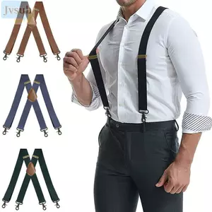 JVSUB Vintage Suspenders, X-Đen Nẹp Có Thể Điều Chỉnh Dây Đeo, Rộng 3.5cm 4 Móc Đồng Kẹp Tiệc Cưới Quần Dây Thắt Lưng Phụ Kiện Trang Phục