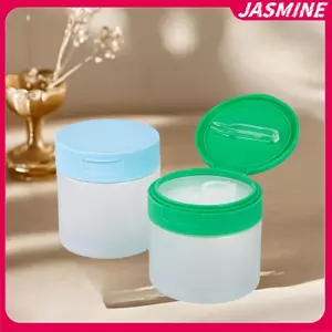 JASMINE Bảo Quản Lọ Có Kẹp Trang Điểm Tròn Cotton Bảo Quản Chai Làm Sạch Bông Miếng Dán Sắp Xếp Phòng Tắm Nhựa Trong Suốt JASMINE