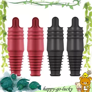 4 Nút Chặn Rượu Cho Chai Rượu Có Thể Tái Sử Dụng Nút Chặn Chai Rượu Bảo Quản Bia Nắp Chai Silicon Đen + Đỏ