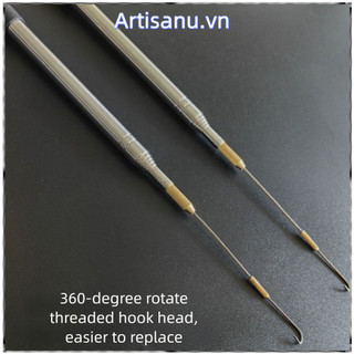ARTISANU - Móc cá dài với sợi thép không gỉ và gai kính thiên văn, tay cầm 1.2m hoặc 1.6m