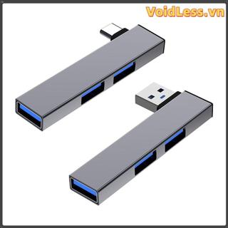 HUB USB-C VOIDLESS, Bộ chia Type-C hợp kim nhôm khuỷu tay, Bộ chuyển đổi máy tính xách tay 3 TRONG 1 tốc độ cao đa năng Phụ kiện máy tính
