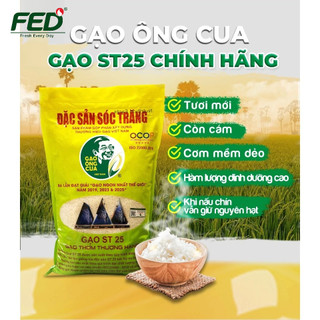 Gạo ST25 Ông Cua Chính Hãng Túi 5kg - Gạo Ngon Nhất Thế Giới 2025 - FED
