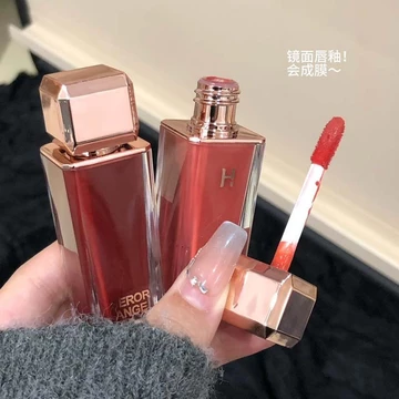 | 【his romand】 | ✍HERORANGE Scarlet Mirror Gloss Lip Gloss Water Lip Gloss Clear Color Rendering Chống Thấm Nước Chống Dính Cup Toot Lip R734♒