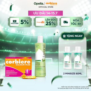 Bộ 1 DDVS phụ nữ Lactacyd Odor Fresh 250ml + 1 Thực phẩm bảo vệ sức khỏe Corbiere Calcium Plus Mới