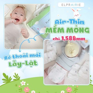 Combo 4 Tã/Bỉm Dán ELPRAIRIE Air Thin Thấm Hút Nhanh, Mềm Mỏng Nhẹ Size S34/M30/L26 Cho Bé Từ Sơ Sinh