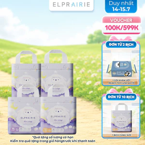Combo 2 Tã/Bỉm Quần ELPRAIRIE Air Wing Cao Cấp Nội Địa Hàn, Mỏng Nhẹ Êm Ái, Thấm Hút Nhanh Đủ Size L28/XL25/XXL22