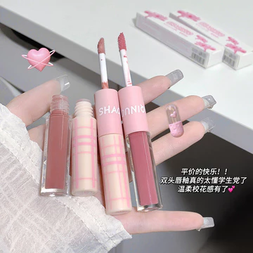 | 【his romand】 | ✩SHAQINUO Làm se Thời Gian Đôi Đầu Son Bóng Gương Nước Bóng Son Bóng Matte Nhung Son Môi Làm Đẹp Trong Nước❇