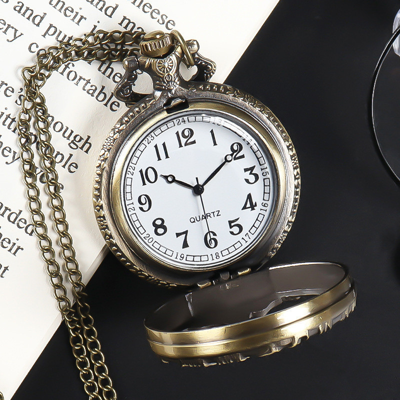 Retro Lật Bỏ Túi Đồng Hồ Rỗng Tất Cả Trận Đấu Cổ Sinh Viên La Mã Người Cao Tuổi Thường Ngày Số Lớn Đồng Hồ Bỏ Túi Thạch Anh 1855