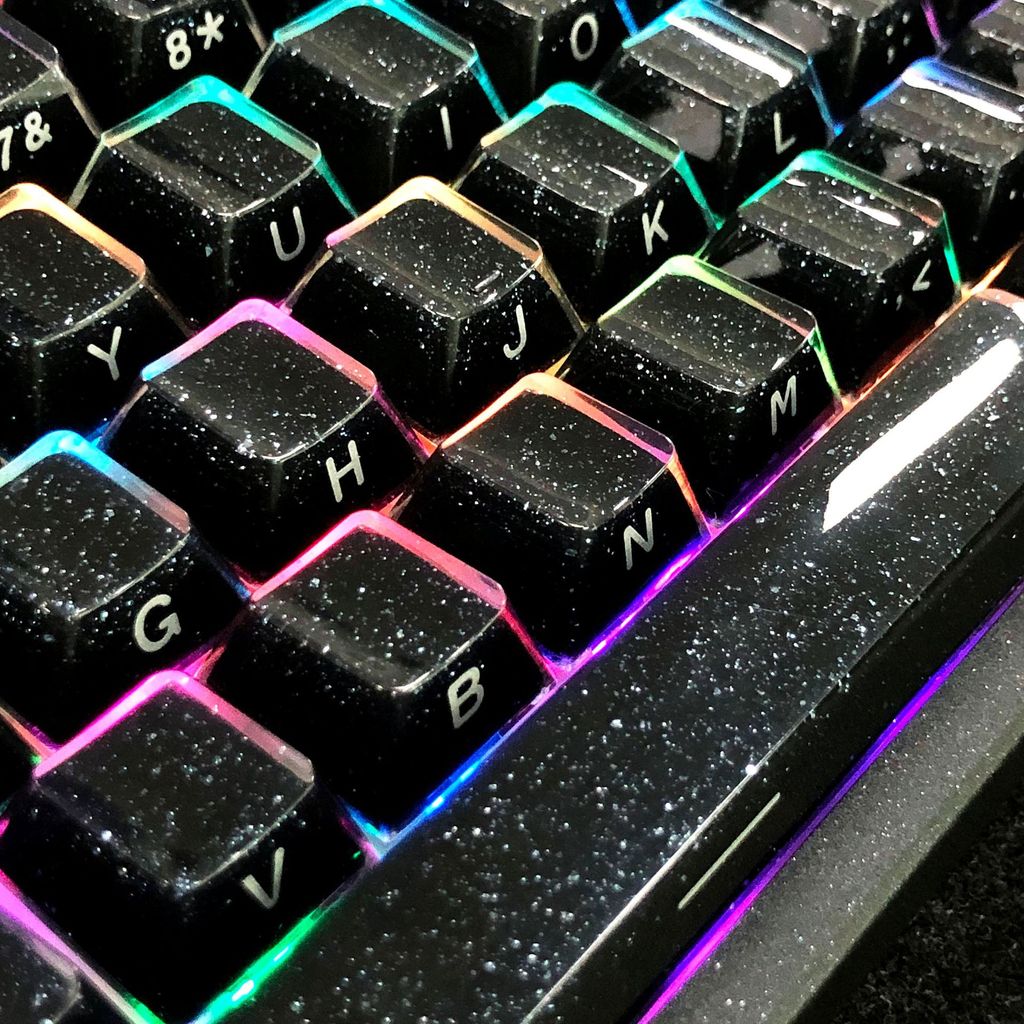 120 Phím Đầy Sao Pha Lê Đen Jelly PBT Keycap Double Shot PC Keycaps Cho Bàn Phím Cơ | BigBuy360 - bigbuy360.vn