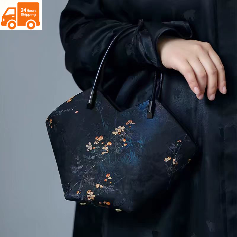 Túi Tote lụa Xiangyun thủ công phong cách cổ điển