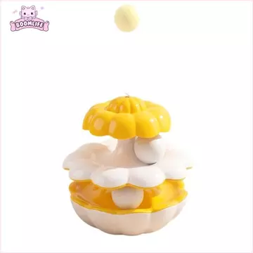 Đồ chơi bàn xoay cho mèo BOOMLIFE, Đồ chơi lò xo bóng sang trọng Đồ chơi cho mèo tương tác, Thiết kế xoay Nhựa 14x26cm Đồ chơi cho mèo Tumbler trong nhà