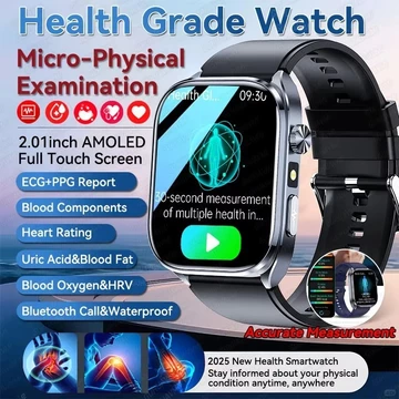 2026 Sức Khỏe Cấp Axit Uric Lipid Huyết Áp Thành Phần Máu Đồng Hồ Thông Minh Nam ECG + Đồng Hồ PPG Cuộc Gọi Bluetooth Đồng Hồ Thông Minh Nữ