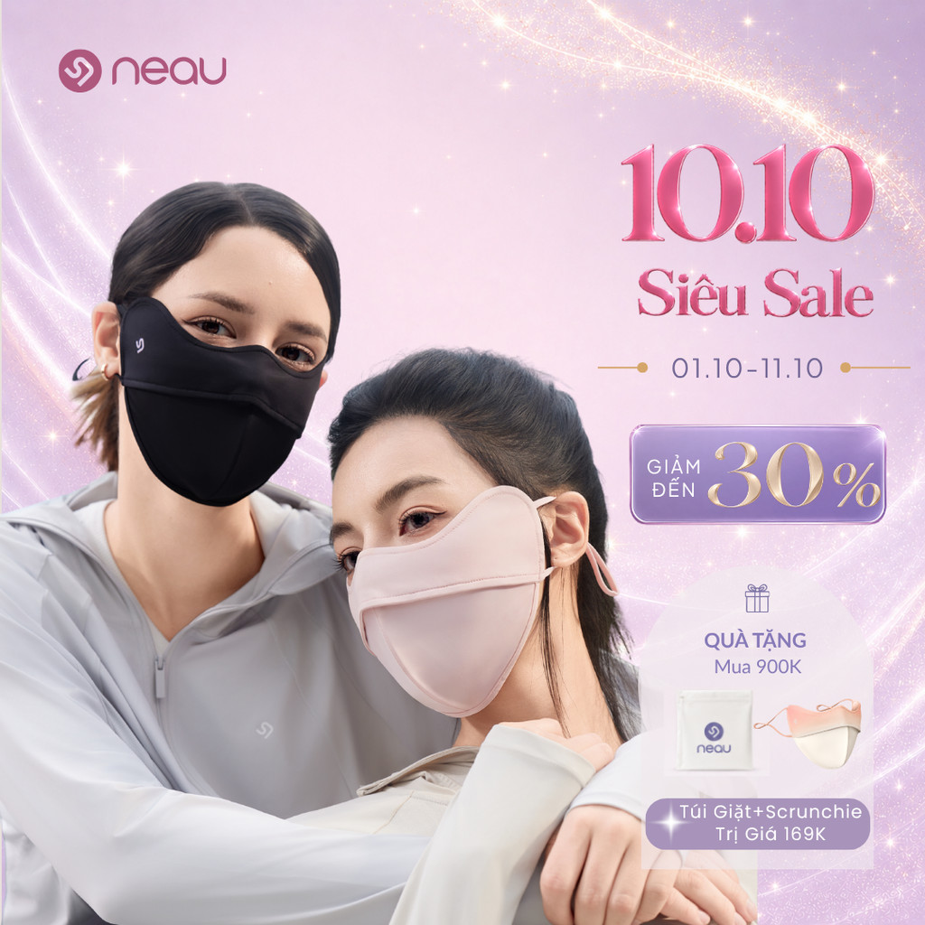 NEAU Ombré Pure 4D Khẩu Trang Chống Nắng Tia UV 99% Không Lem Son Thoáng Khí Kháng Khuẩn UVCool Mask MS401