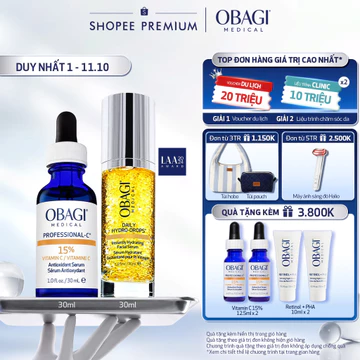 Bộ đôi Serum Vitamin B3 Cấp Nước Dưỡng Ẩm Obagi Daily Hydro-Drops và Tinh chất dưỡng trắng Obagi Professional-C 15% 30ml
