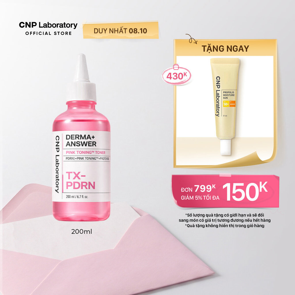 [CNP] Nước cân bằng dưỡng sáng hồng da CNP Derma Answer Pink Toning Toner 200ml