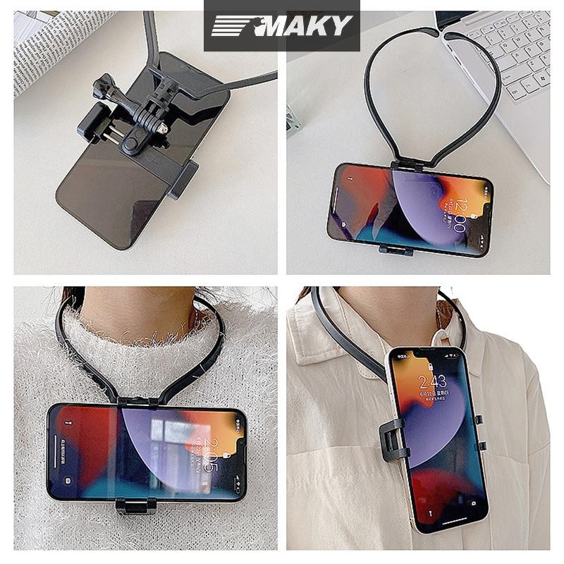 Newwellknownepic Tay Giá Đỡ Cổ Đeo Được Lười Giá Đỡ Điện Thoại Đa Năng Gắn Cho 15ProMax Dock Station VN