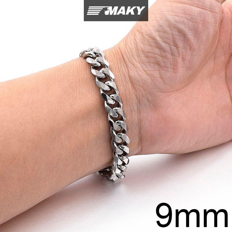 Newwellknownepic Mới Hợp Thời Trang Dây Xích Cuba Nam Vòng Tay Thép Không Gỉ Cổ Điển 3 / 5 / 7 / 9 Mm Chiều Rộng Dây Chuyền Vòng Tay Dành Cho Nam Nữ Quà Tặng Trang Sức VN