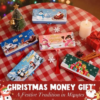 2026 Phong bì quà tặng tiền mặt Giáng sinh Hộp đựng thẻ quà tặng tiền mặt tự làm Xmas với 10 khe cắm Nâng cấp Hộp đựng thẻ bất ngờ Phong bì tiền mặt Giáng sinh có kẹp tiền cho nam giới an toàn