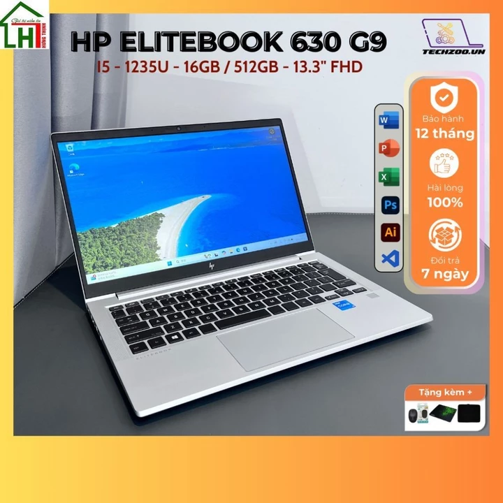 Laptop HP EliteBook 630 G9 i5-1235U/16GB/512GB SSD/13.3"FHD/Win 11 doanh nhân cao cấp, âm thanh hay, máy zin đẹp