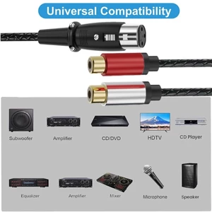 BTM 3Pin Nữ Sang 2RCA Adapter Splitter Miếng Dán Cáp 3Pin Nữ Sang 2RCA Stereo Cáp Âm Thanh Để Sử Dụng Phòng Thu