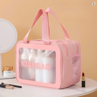 [ WashBag ] Bộ 3 túi trong suốt đựng mỹ phẩm, đồ trang điểm du lịch, chống thấm nước hiệu quả - WashBag