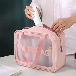 [ WashBag ] Bộ 3 túi trong suốt đựng mỹ phẩm, đồ trang điểm du lịch, chống thấm nước hiệu quả - WashBag
