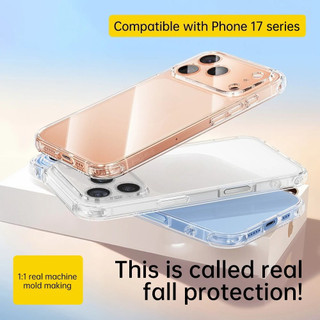 Ốp Điện Thoại Trong Suốt Chống Sốc Cho iPhone 17 16 15 14 13 12 11 Pro XR X XS Max 16e 6 6S 7 8 Plus Chất Lượng Cao Không Bao Giờ Màu Vàng Silicon Mềm Bảo Vệ Chống Va Đập Bé Gái Bé Trai