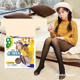 B65 (2-12 tuổi) Quần tất 3d lưới đen sáng dày dặn ấm cho bé gái có size chất đẹp