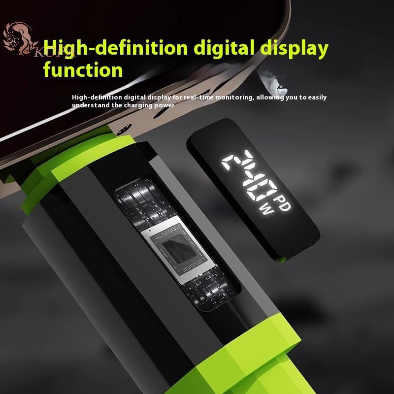 Cáp KOPA 240W 1.5m USB Type-C sang Type-C có màn hình nguồn thời gian thực cho cáp điện thoại di động VN