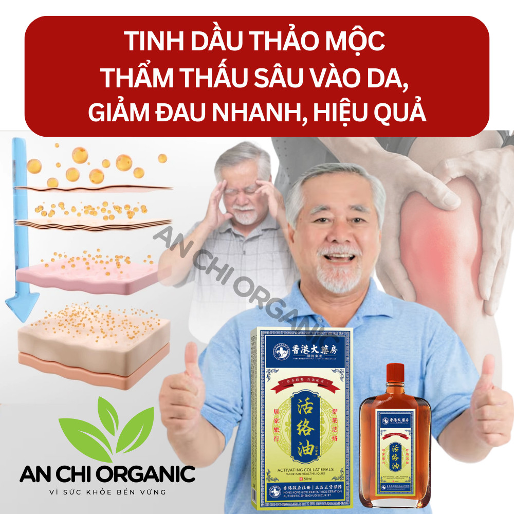 Dầu Xoa Bóp HONGKONG Giảm Đau Nhức Dai Dẳng, Đau Xương Khớp, Cổ Vai Gáy, Đầu Gối An Chi Organic