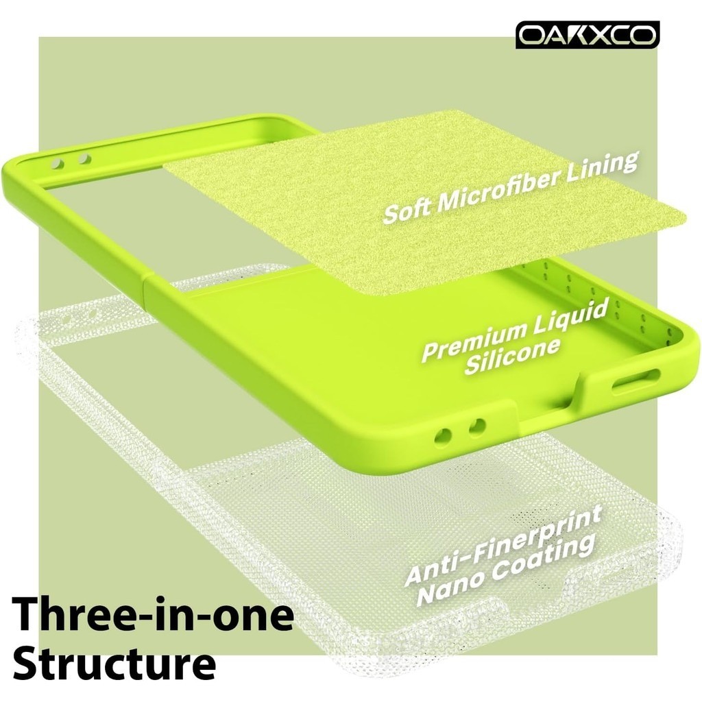 Slim Mịn Mờ Trơn Màu Sáng Silicon Lỏng Ốp lưng Samsung Galaxy Z Flip 7 Flip 7FE Z Flip 6 Z Flip 5 Gel Cao Su Mềm Chống Sốc Huỳnh Quang Neon Xanh Lá Cây ốp Lưng
